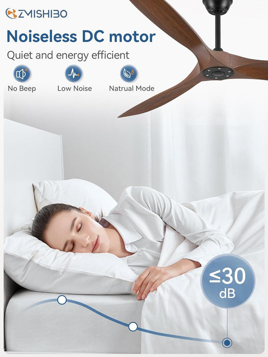 70 in. Deep Walnut Large Outdoor Fan with Remote Control, Ceiling Fan NO Light, Farmhouse Ceiling Fans for Living Room Bedroom, Outdoor Fan for Patio-4-ErisView