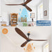 70 in. Deep Walnut Large Outdoor Fan with Remote Control, Ceiling Fan NO Light, Farmhouse Ceiling Fans for Living Room Bedroom, Outdoor Fan for Patio-5-ErisView