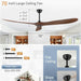 70 in. Deep Walnut Large Outdoor Fan with Remote Control, Ceiling Fan NO Light, Farmhouse Ceiling Fans for Living Room Bedroom, Outdoor Fan for Patio-6-ErisView
