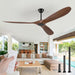 70 in. Deep Walnut Large Outdoor Fan with Remote Control, Ceiling Fan NO Light, Farmhouse Ceiling Fans for Living Room Bedroom, Outdoor Fan for Patio-1-ErisView