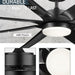 70 in. Industrial Remote Control Ceiling Fan and Light, Smart Black Ceiling Fan with Light, Large Ceiling Fans -3-ErisView