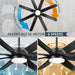 70 in. Industrial Remote Control Ceiling Fan and Light, Smart Black Ceiling Fan with Light, Large Ceiling Fans -4-ErisView