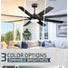 70 in. Industrial Remote Control Ceiling Fan and Light, Smart Black Ceiling Fan with Light, Large Ceiling Fans -5-ErisView