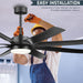 70 in. Industrial Remote Control Ceiling Fan and Light, Smart Black Ceiling Fan with Light, Large Ceiling Fans -8-ErisView
