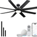 70 in. Industrial Remote Control Ceiling Fan and Light, Smart Black Ceiling Fan with Light, Large Ceiling Fans -1-ErisView