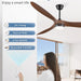 70 in. Large Deep Walnut Outdoor Patio Fans, Modern Remote Control Ceiling Fan and Light, 3 Blades Farmhouse Ceiling Fan with Bedroom Living Room -2-ErisView