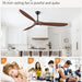 70 in. Large Deep Walnut Outdoor Patio Fans, Modern Remote Control Ceiling Fan and Light, 3 Blades Farmhouse Ceiling Fan with Bedroom Living Room -3-ErisView