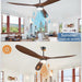 70 in. Large Deep Walnut Outdoor Patio Fans, Modern Remote Control Ceiling Fan and Light, 3 Blades Farmhouse Ceiling Fan with Bedroom Living Room -5-ErisView