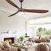 70 in. Large Deep Walnut Outdoor Patio Fans, Modern Remote Control Ceiling Fan and Light, 3 Blades Farmhouse Ceiling Fan with Bedroom Living Room -7-ErisView