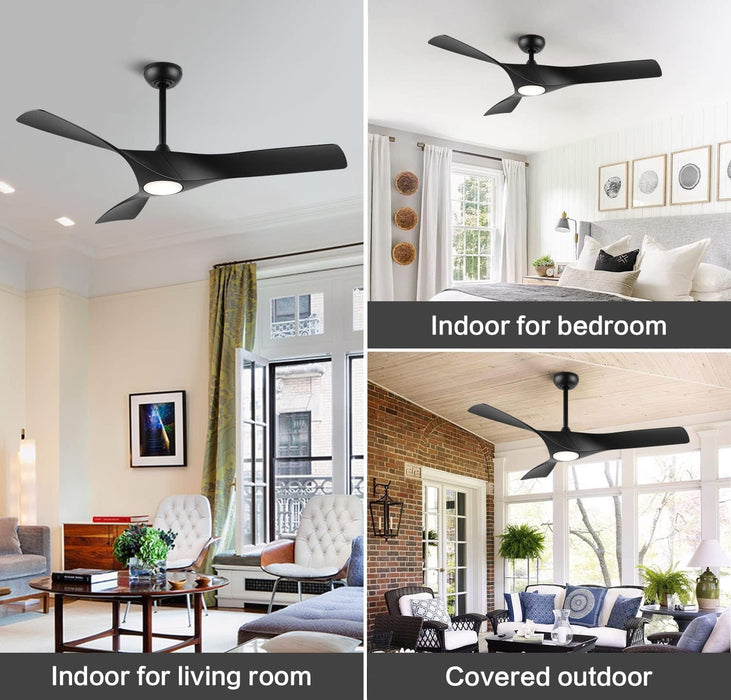 52 in. Brushed Nickel Ceiling Fan with Remote, Modern Reversible Quiet Ceiling Fan for Kitchen Bedroom Living Room-39-ErisView