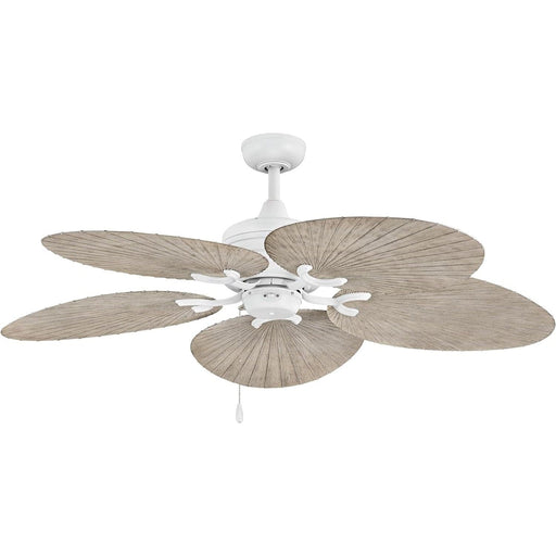 52 in. Indoor Outdoor Ceiling Fans with Remote, Matte White Leaf Blade Ceiling Fan-1-ErisView