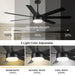 72 in Large Farmhouse Ceiling Fan with LED Light for Living Room Dining Room-ErisView