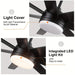 72 in Large Farmhouse Ceiling Fan with LED Light for Living Room Dining Room-ErisView