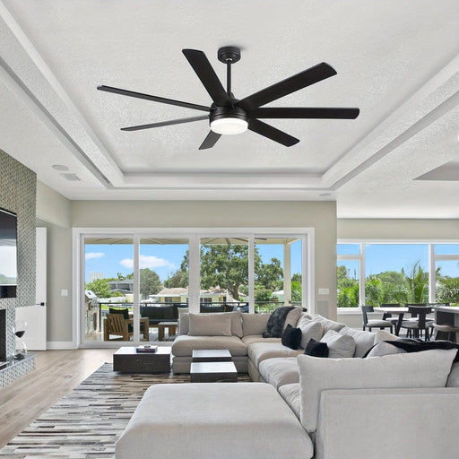 72 in Large Farmhouse Ceiling Fan with LED Light for Living Room Dining Room-ErisView