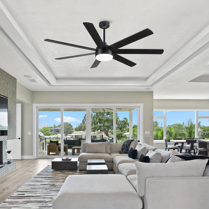 72 in Large Farmhouse Ceiling Fan with LED Light for Living Room Dining Room-ErisView