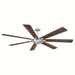 72 in. 7-Blade Large Ceiling Fan without Light, Brushed Nickel Reversible Ceiling Fan with Remote Control-ErisView