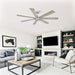 72 in. 7-Blade Large Ceiling Fan without Light, Brushed Nickel Reversible Ceiling Fan with Remote Control-ErisView