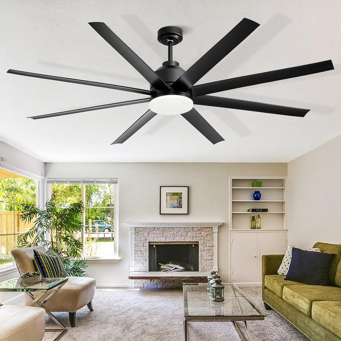 72 in. Big Industrial Black Outdoor Ceiling Fans with Light and Remote Control, Outdoor Indoor Commercial Ceiling Fan-9-ErisView