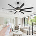 72 in. Big Remote Control Ceiling Fan and Light, Ceiling Fans for Patio Living Room, Reversible Black Industrial Ceiling Fans-1-ErisView