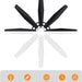 72 in. Black Ceiling Fan with Light and Remote Control, Large Heavy Duty Industrial Ceiling Fans for Factories Workshops, Warehouse Ceiling Fans -7-ErisView