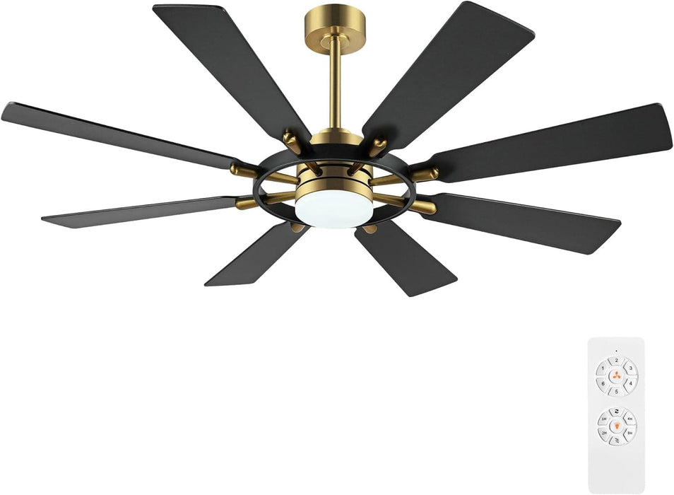 72 in. Black Wood Ceiling Fan with Lights and Remote Control, Wood Reversible Modern Ceiling Fan for Office Porch Bedroom Dining Living Room Ceiling Fan-10-ErisView