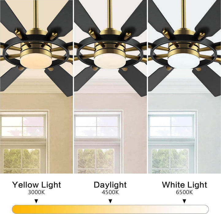 72 in. Black Wood Ceiling Fan with Lights and Remote Control, Wood Reversible Modern Ceiling Fan for Office Porch Bedroom Dining Living Room Ceiling Fan-12-ErisView