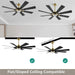 72 in. Black Wood Ceiling Fan with Lights and Remote Control, Wood Reversible Modern Ceiling Fan for Office Porch Bedroom Dining Living Room Ceiling Fan-16-ErisView