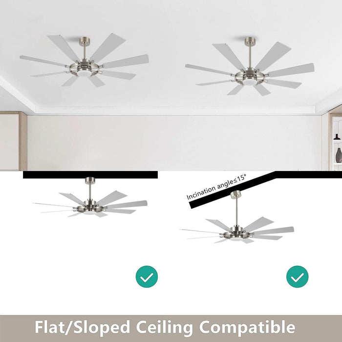 72 in. Black Wood Ceiling Fan with Lights and Remote Control, Wood Reversible Modern Ceiling Fan for Office Porch Bedroom Dining Living Room Ceiling Fan-25-ErisView