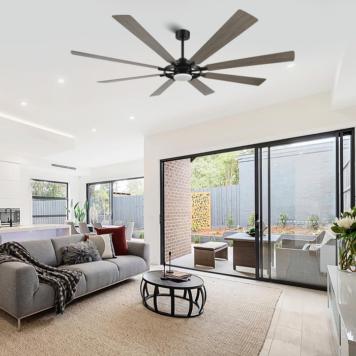 72 in. Black Wood Ceiling Fan with Lights and Remote Control, Wood Reversible Modern Ceiling Fan for Office Porch Bedroom Dining Living Room Ceiling Fan-9-ErisView