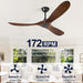 72 in. Ceiling Fans without Lights, Large Wet Rated Ceiling Fan for Porch Patio, Wood Reversible Ceiling Fan with Remote-10-ErisView