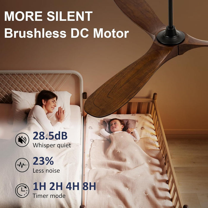 72 in. Ceiling Fans without Lights, Large Wet Rated Ceiling Fan for Porch Patio, Wood Reversible Ceiling Fan with Remote-14-ErisView