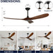 72 in. Ceiling Fans without Lights, Large Wet Rated Ceiling Fan for Porch Patio, Wood Reversible Ceiling Fan with Remote-17-ErisView