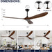 72 in. Ceiling Fans without Lights, Large Wet Rated Ceiling Fan for Porch Patio, Wood Reversible Ceiling Fan with Remote-4-ErisView