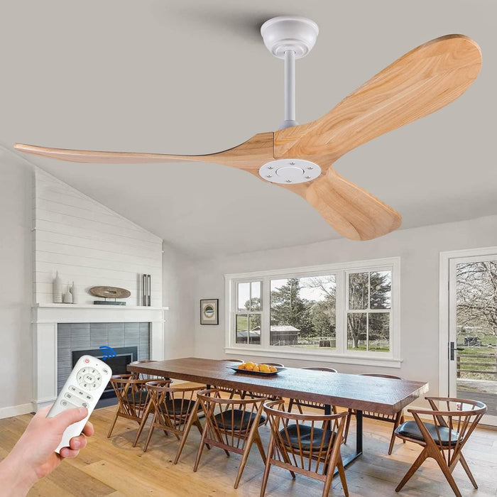 72 in. Ceiling Fans without Lights, Wood Remote Control Fan, Reversible Modern Ceiling Fan for Living Room Bedroom Kitchen-10-ErisView