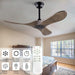 72 in. Ceiling Fans without Lights, Wood Remote Control Fan, Reversible Modern Ceiling Fan for Living Room Bedroom Kitchen-19-ErisView