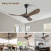 72 in. Ceiling Fans without Lights, Wood Remote Control Fan, Reversible Modern Ceiling Fan for Living Room Bedroom Kitchen-23-ErisView