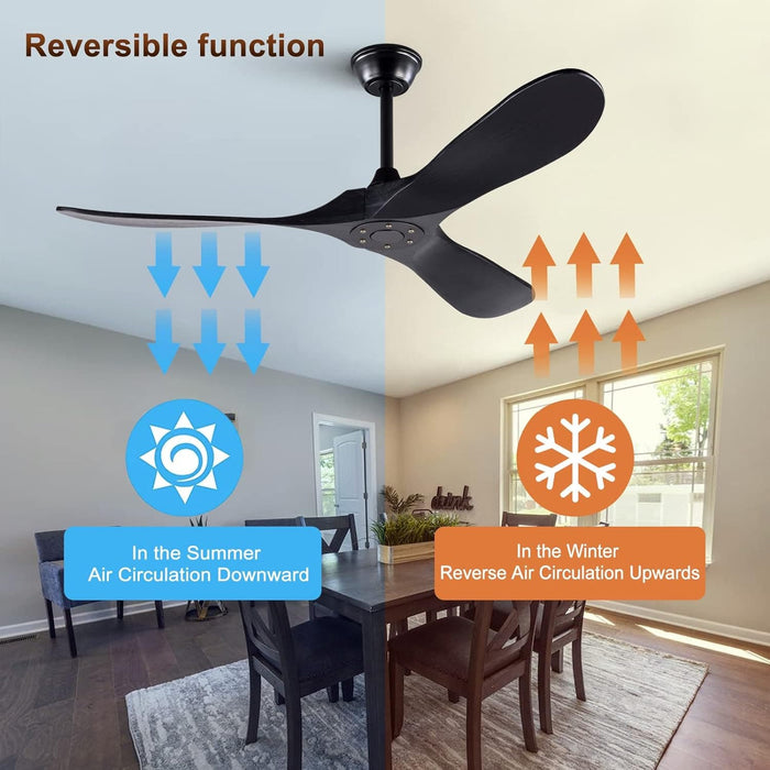 72 in. Ceiling Fans without Lights, Wood Remote Control Fan, Reversible Modern Ceiling Fan for Living Room Bedroom Kitchen-29-ErisView