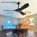 72 in. Ceiling Fans without Lights, Wood Remote Control Fan, Reversible Modern Ceiling Fan for Living Room Bedroom Kitchen-29-ErisView