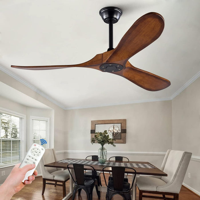 72 in. Ceiling Fans without Lights, Wood Remote Control Fan, Reversible Modern Ceiling Fan for Living Room Bedroom Kitchen-32-ErisView