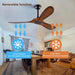 72 in. Ceiling Fans without Lights, Wood Remote Control Fan, Reversible Modern Ceiling Fan for Living Room Bedroom Kitchen-37-ErisView