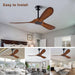 72 in. Ceiling Fans without Lights, Wood Remote Control Fan, Reversible Modern Ceiling Fan for Living Room Bedroom Kitchen-38-ErisView