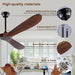 72 in. Ceiling Fans without Lights, Wood Remote Control Fan, Reversible Modern Ceiling Fan for Living Room Bedroom Kitchen-3-ErisView
