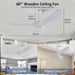 72 in. Ceiling Fans without Lights, Wood Remote Control Fan, Reversible Modern Ceiling Fan for Living Room Bedroom Kitchen-42-ErisView