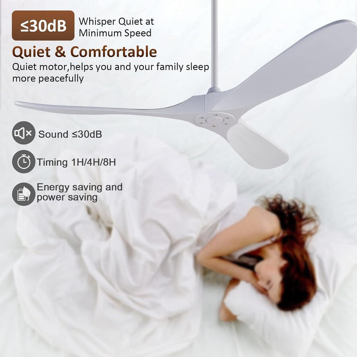 72 in. Ceiling Fans without Lights, Wood Remote Control Fan, Reversible Modern Ceiling Fan for Living Room Bedroom Kitchen-43-ErisView