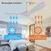 72 in. Ceiling Fans without Lights, Wood Remote Control Fan, Reversible Modern Ceiling Fan for Living Room Bedroom Kitchen-44-ErisView