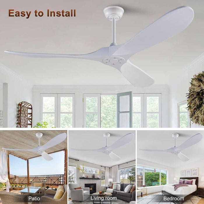 72 in. Ceiling Fans without Lights, Wood Remote Control Fan, Reversible Modern Ceiling Fan for Living Room Bedroom Kitchen-46-ErisView