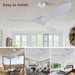 72 in. Ceiling Fans without Lights, Wood Remote Control Fan, Reversible Modern Ceiling Fan for Living Room Bedroom Kitchen-46-ErisView