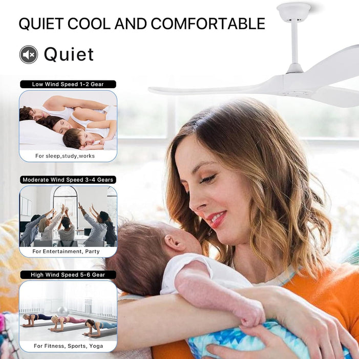 72 in. Huge Wood Ceiling Fan without Lights, Farmhouse Indoor Outdoor Ceiling Fans for Living Room Bedroom Office, Garage Ceiling Fan -11-ErisView