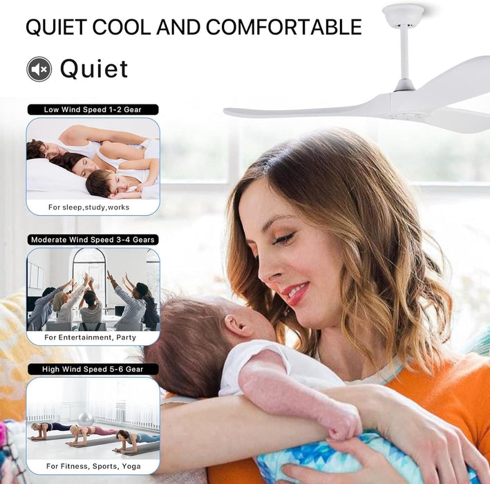 72 in. Huge Wood Ceiling Fan without Lights, Farmhouse Indoor Outdoor Ceiling Fans for Living Room Bedroom Office, Garage Ceiling Fan -20-ErisView