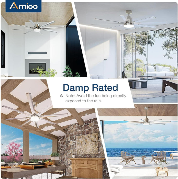 72 in. Indoor Outdoor Ceiling Fan with Remote Control, 8 Reversible Blades Industrial Bedroom Ceiling Fans, Dimmable Outdoor Fan for Patio-7-ErisView